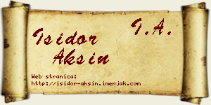 Isidor Aksin vizit kartica